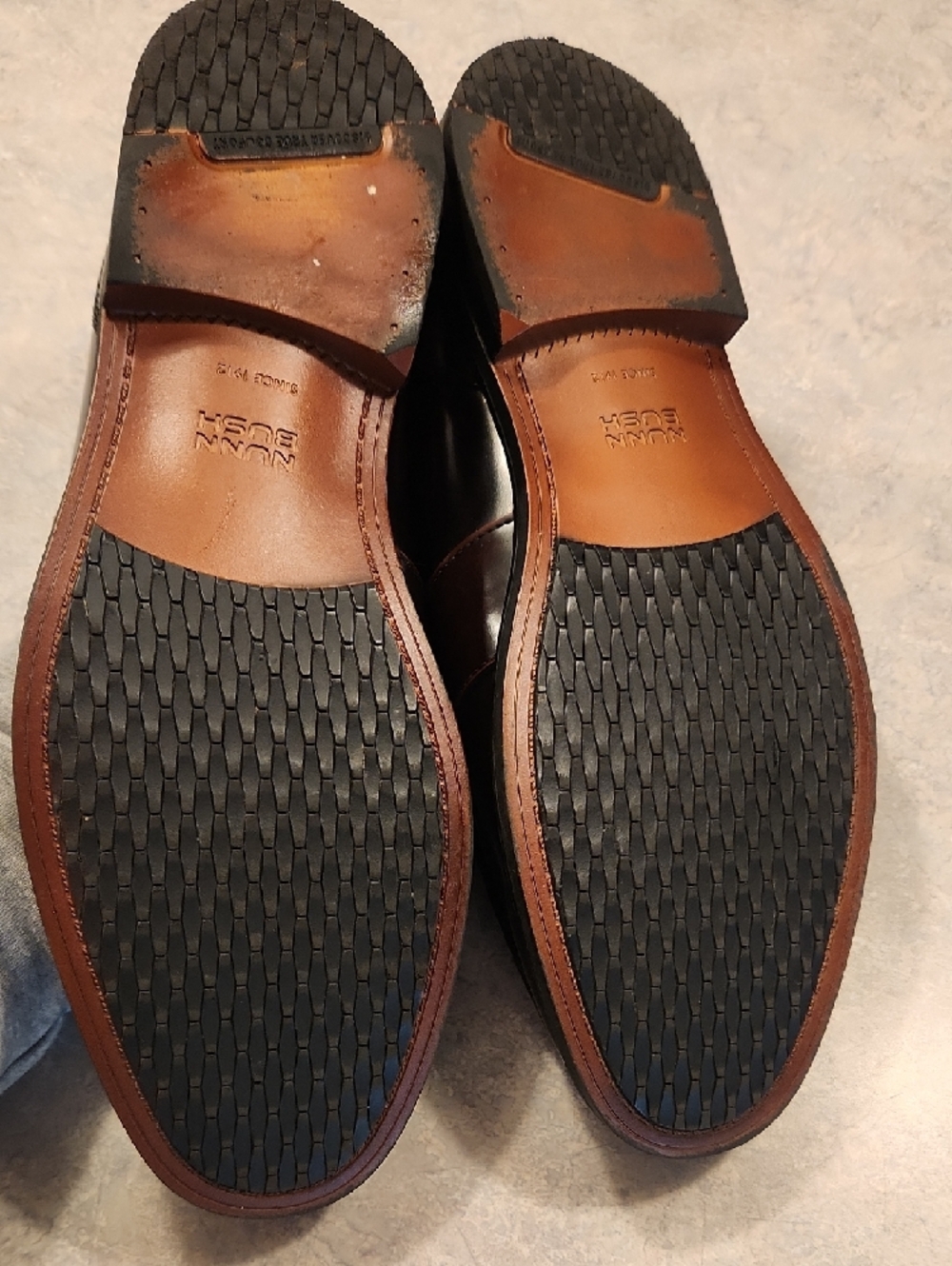 Nunn Bush Men's Dark Brown Leather Penny Loafers with Blue Insoles - Picture 4 of 6